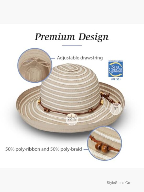UPF 50+ Sun Hat - Adjustable Wide Brim Packable Travel main image 5